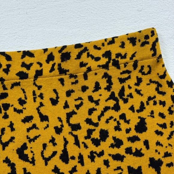 O.Vianca Leopard Knit Mini Skirt Mustard Black, Size Small - Picture 4 of 7